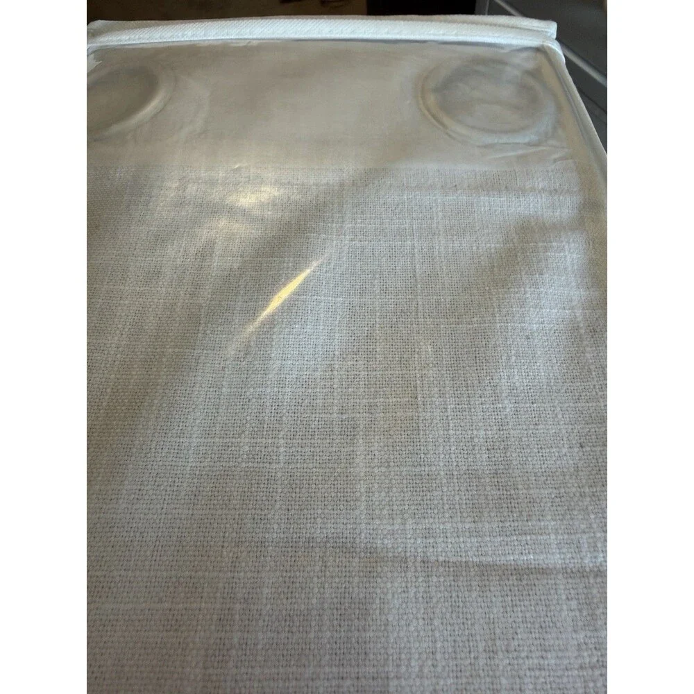 One 50 x 84 Panels Light Filtering Linen Textured Taupe Grommet Curtains Drapes